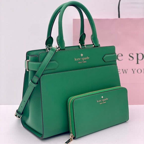 kate spade Handbags - Kate Spade Staci Medium Satchel and Wallet Set Green